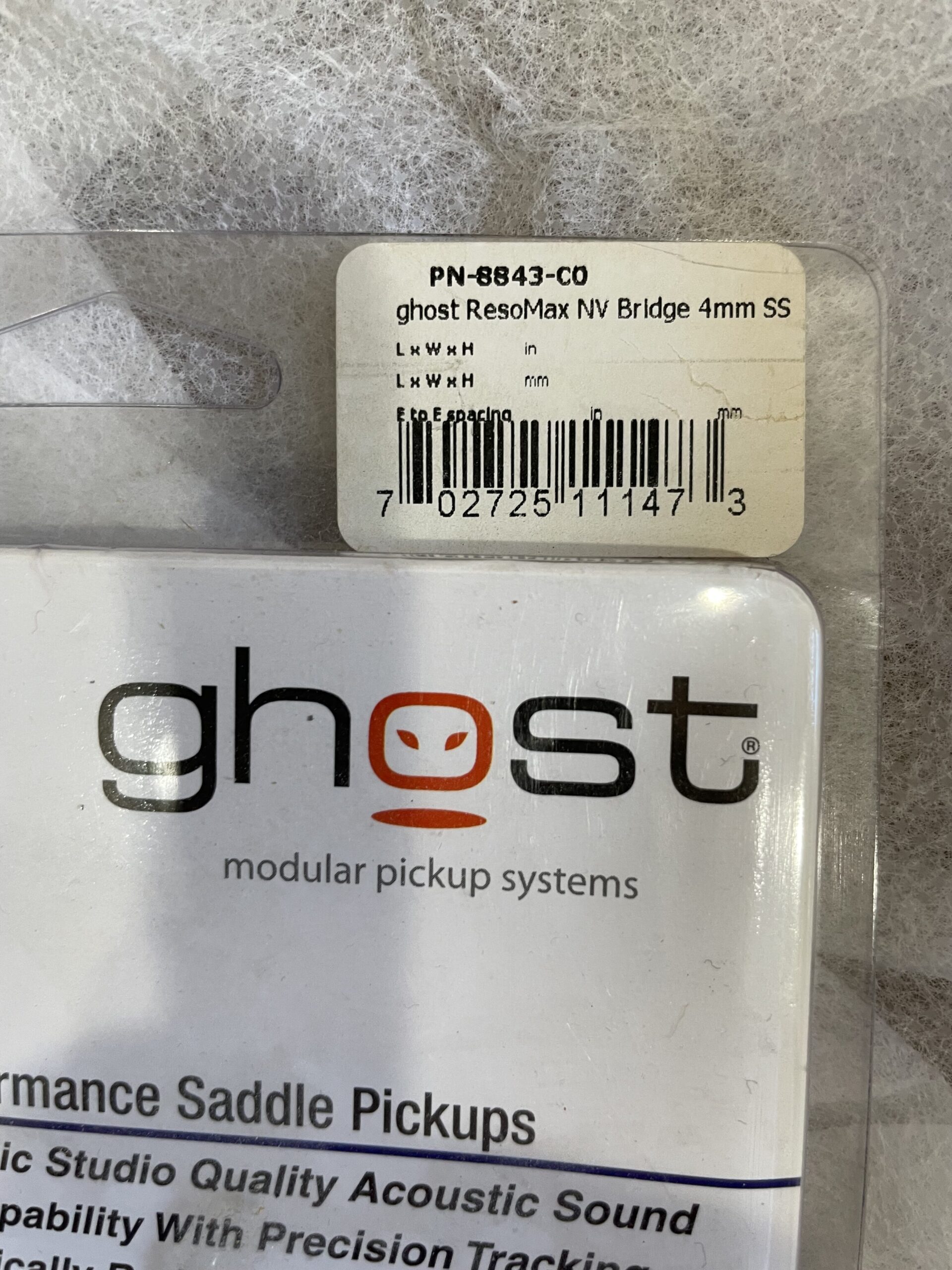 Graph Tech Ghost ResoMax NV Bridge 4mm SS - Piezo Saddles - Image 4
