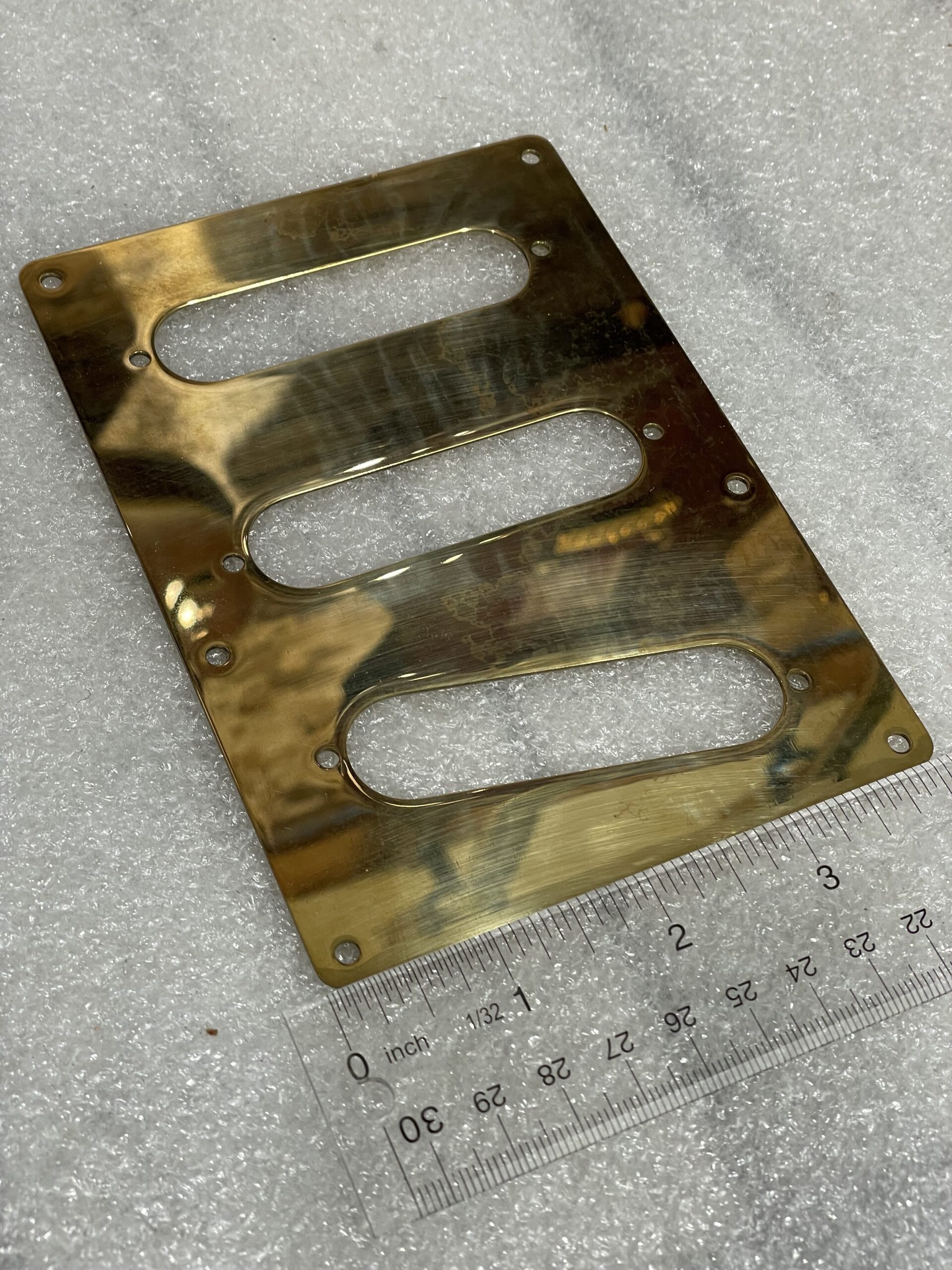 Silverlake Guitars Brass Triple Single Coil Mounting Plate for Wolf Guitar - Image 2