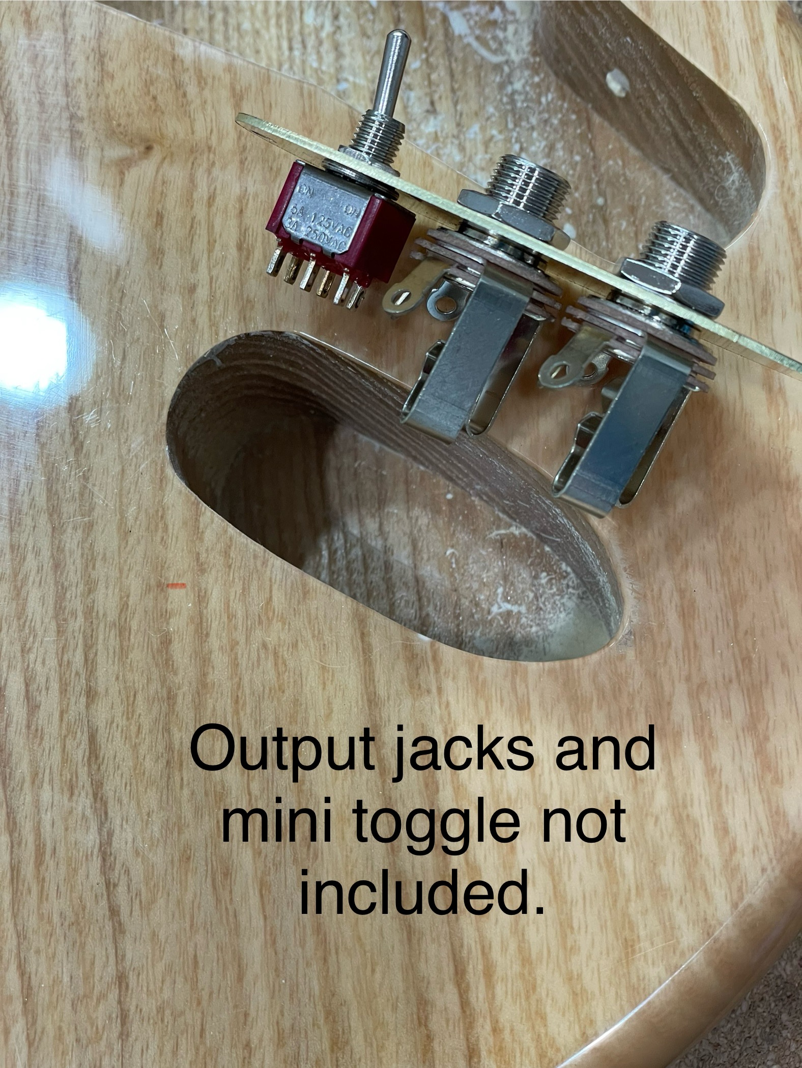 Dual Output Jack plate for Strat with mini toggle for OBEL - Image 2
