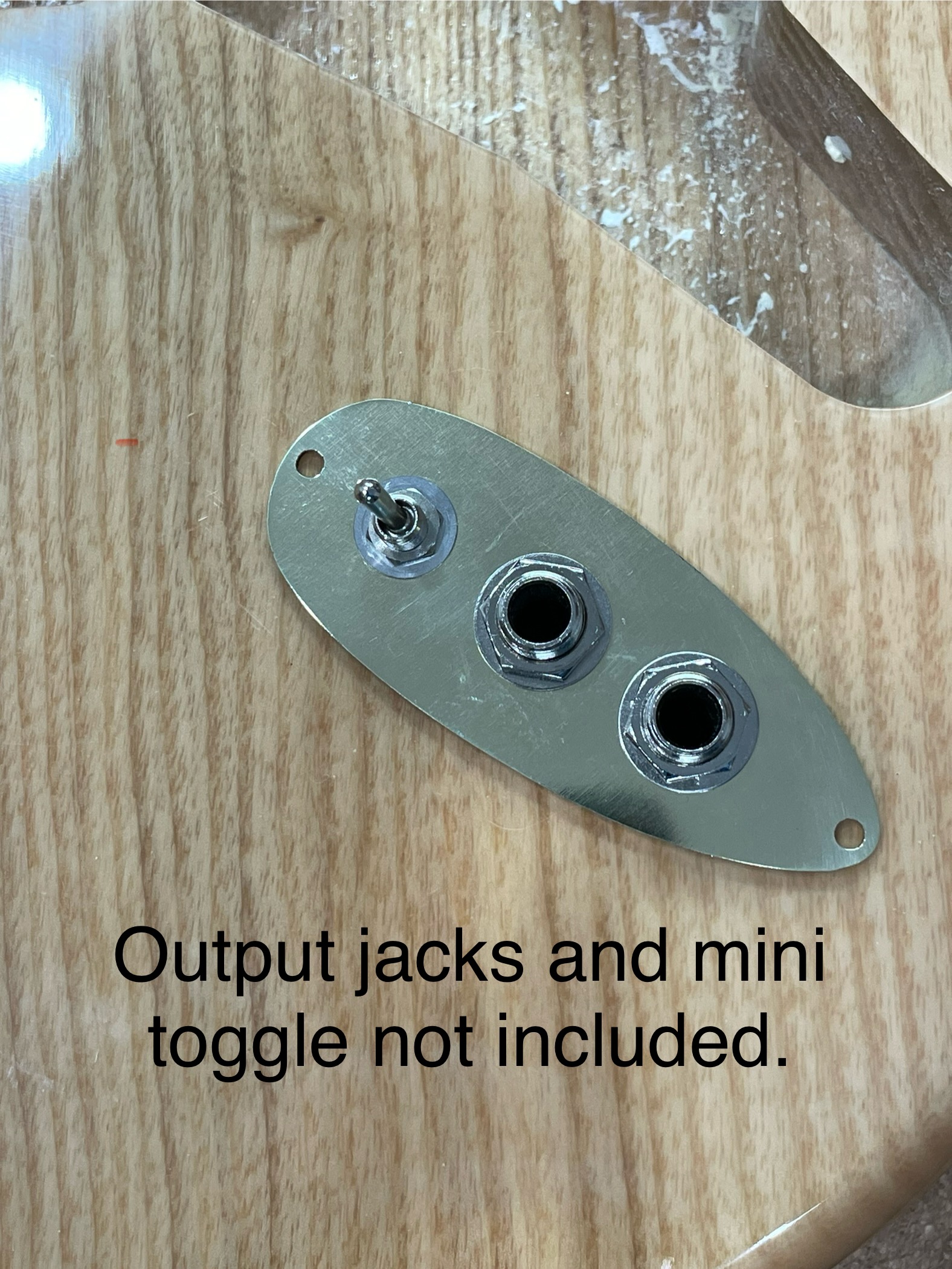 Dual Output Jack plate for Strat with mini toggle for OBEL - Image 3